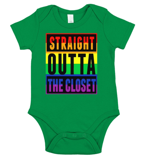 Straight Outta The Closet LGBT Pride shirt Short Sleeve Baby One-Piece