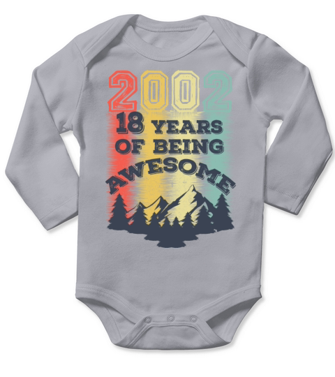 18 Year Old Gifts Vintage 2002 Long Sleeve Baby One-Piece