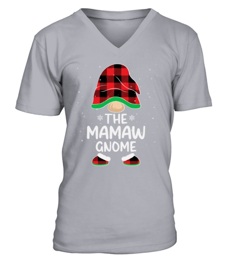 Christmas The Mamaw Gnome Buffalo Plaid Xmas Gigi Men's V-Neck T-shirt