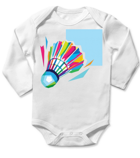 Badminton in Color Long Sleeve Baby One-Piece