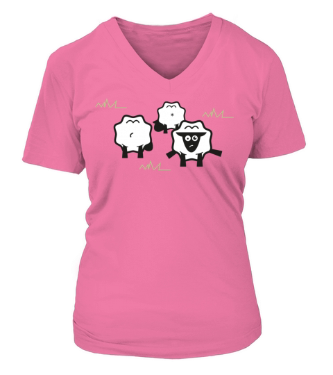 Funny White Sheeps Women's V-Neck T-shirt