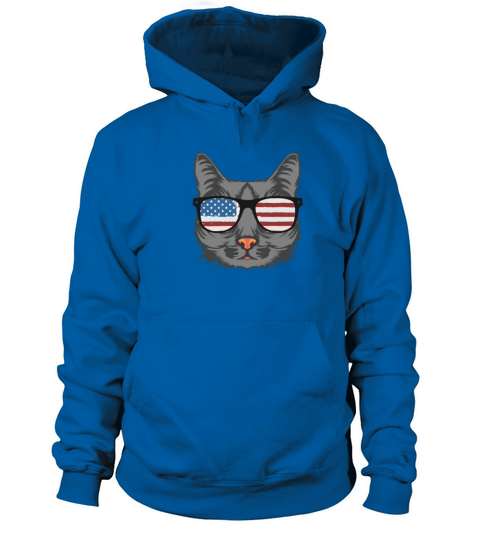 Cat American Flag Tshirt Women's Hoodie