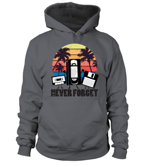 Never forget 90s VHS T-shirt floppy disk Men's Hoodie