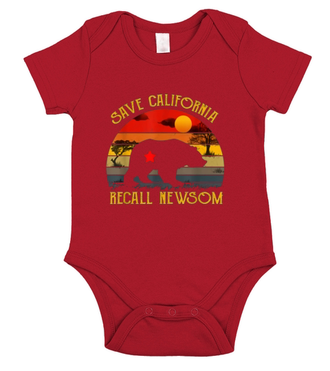 Save California Recall Newsom Vintage Sunset Short Sleeve Baby One-Piece