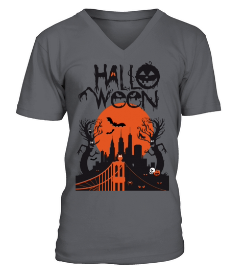 halloween cartoon for invitations Men's V-Neck T-shirt