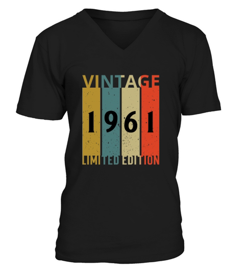 Vintage 1961 Limited Edition 60 Years Birthday Gif Men's V-Neck T-shirt