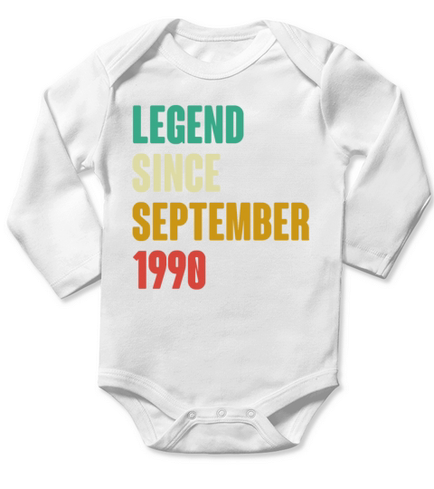 September 1990 32nd Birthday 32 Years Old Bday Gi Long Sleeve Baby One-Piece