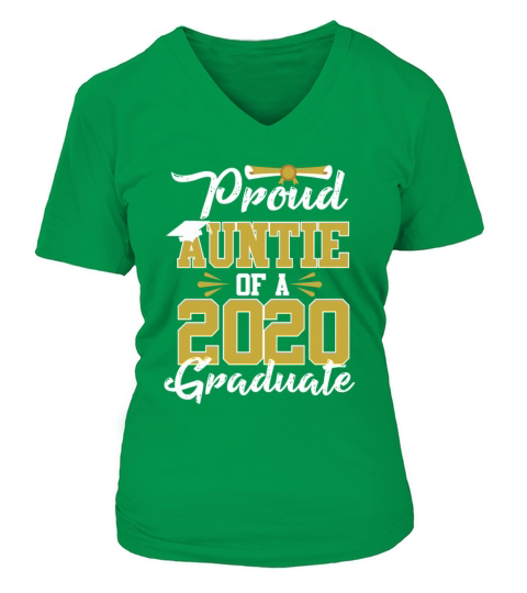 Proud Auntie Of A 2020 Graduate Aunt Family Women's V-Neck T-shirt