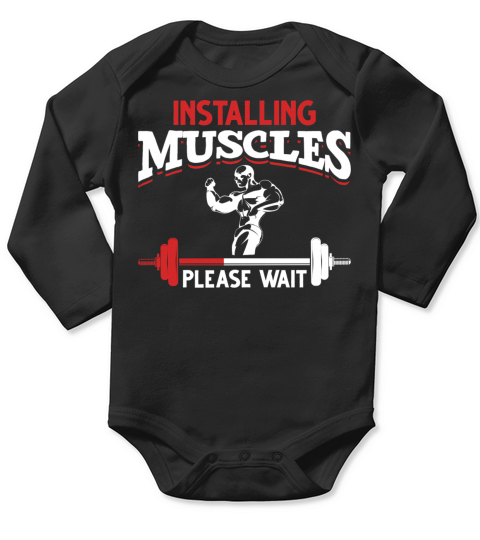 Funny Fitness Gym workout and Weightlifter Long Sleeve Baby One-Piece