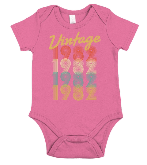 vintage retro since 1982 birthday gift Short Sleeve Baby One-Piece