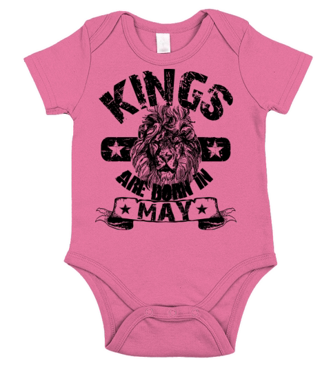 Kings Are Born In May Short Sleeve Baby One-Piece