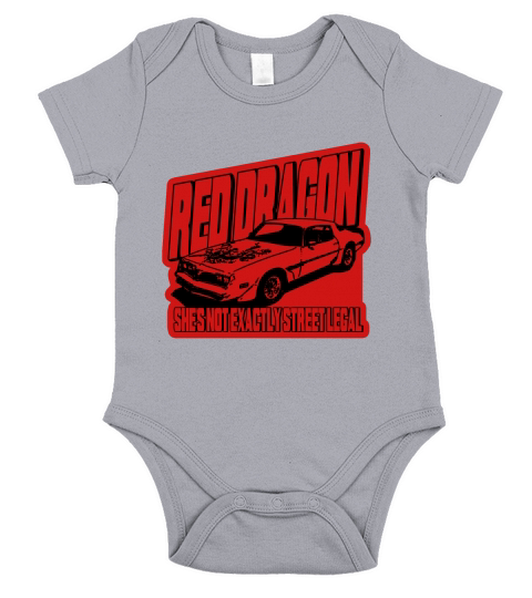 Old School Red Dragon Short Sleeve Baby One-Piece