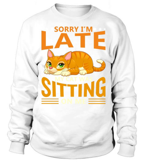 Sorry I Am Late My Cat Was Sitting On Me Men's Sweatshirt