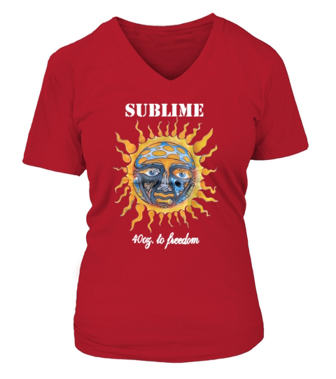 Officially Licensed Vintage Sublime V-neck T-Shirt Woman