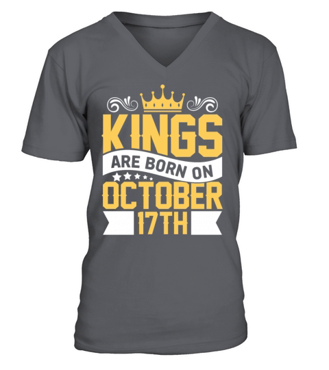 Kings are Born on October 17th Birthday on October Men's V-Neck T-shirt