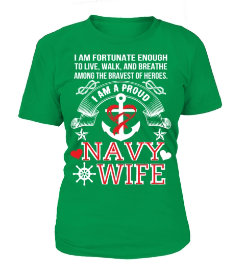 Navy wife Navy I am a proud navy wife awesom Women's T-Shirt