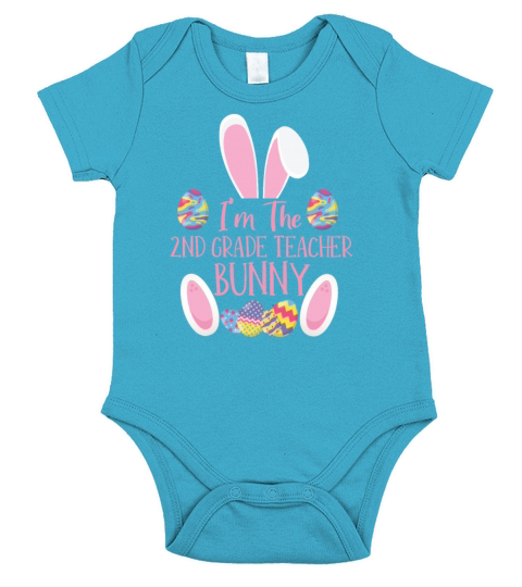 2nd Grade Teacher Bunny Rabbit Easter Day Easter Short Sleeve Baby One-Piece