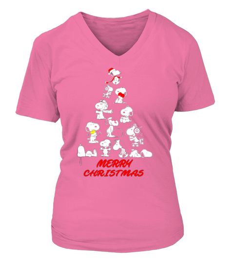 Snoopy Merry Christmas V-neck T-Shirt Woman