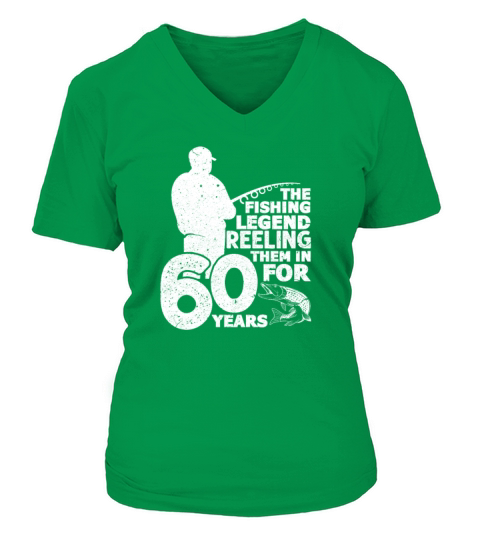 The Fishing Legend Reeling Them In 60 Years Women's V-Neck T-shirt