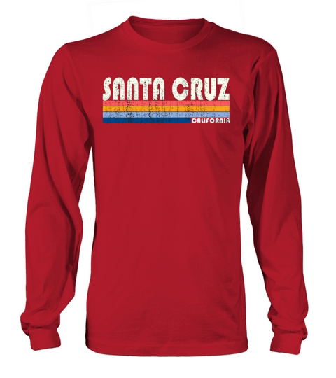 Vintage 70s 80s Style Santa Cruz CA Men's Long Sleeve