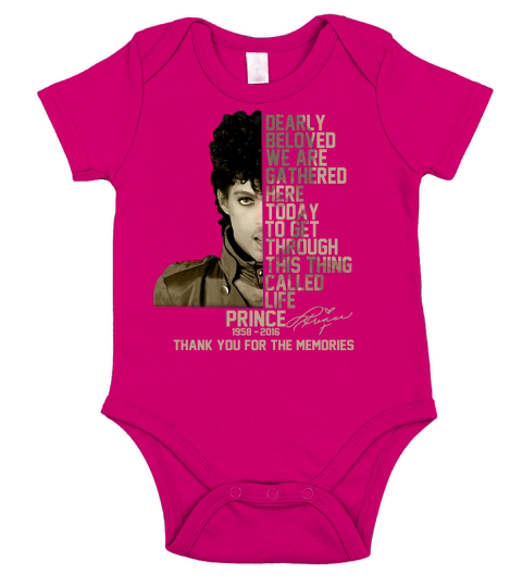 Prince 1958 2016 dearly beloved we are gathered here today Short Sleeve Baby One-Piece