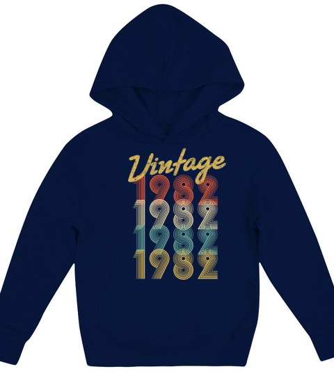 vintage retro since 1982 birthday gift Kids Hoodie