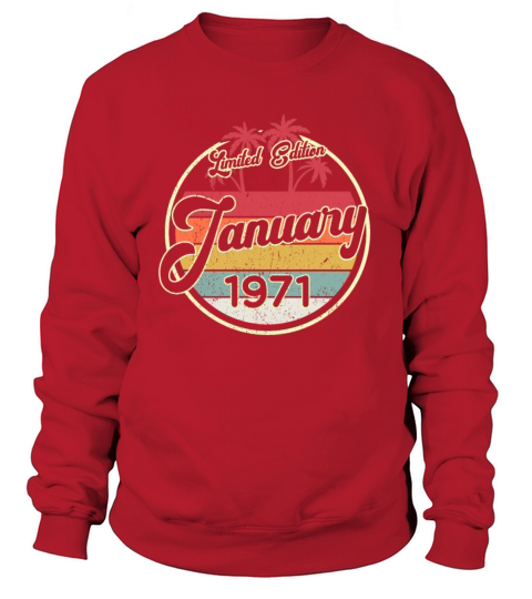 Vintage 80s January 1971 50th Birthday Gift Idea Women's Sweatshirt