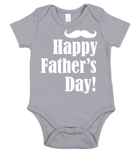 Happy Fathers Day 1 White Short Sleeve Baby One-Piece