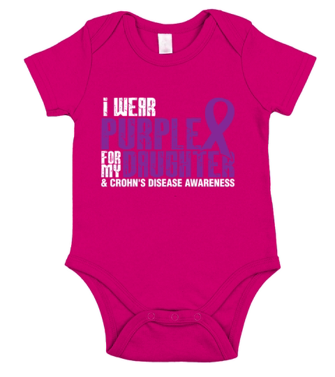 I Wear Purple For My Daughter And Crohns Disease Short Sleeve Baby One-Piece