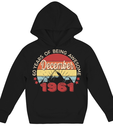 Vintage December 1961 Birthday Gift - 60 years Old Kids Hoodie