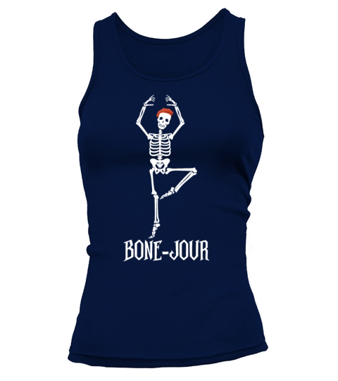 Bone-jour French Skeleton Halloween Party Women's Tank Top