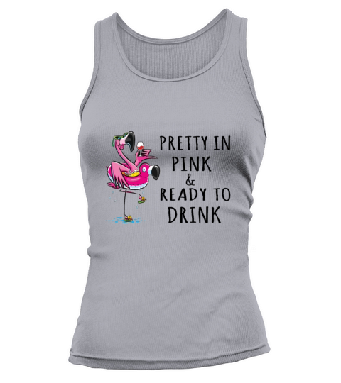 Flamingo In Pink And Ready To Drink Wine Lover Gif Women's Tank Top