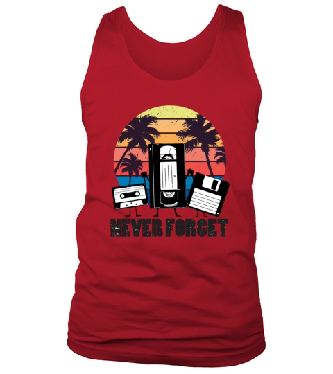 Never forget 90s VHS T-shirt floppy disk Men's Tank Top