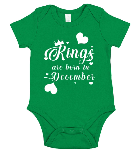 Kings Are Born In December Short Sleeve Baby One-Piece