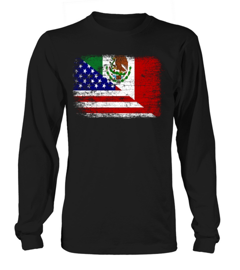 Vintage Mexican American Flag Men's Long Sleeve