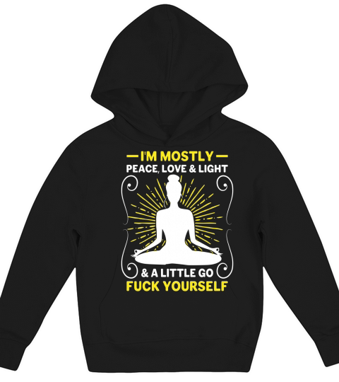 Yoga - Iam Mostly - Peace, Love and Light Kids Hoodie