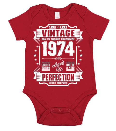 Vintage 1974 Perfection Short Sleeve Baby One-Piece