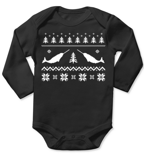 Ugly Narwhal Christmas Sweater Long Sleeve Baby One-Piece