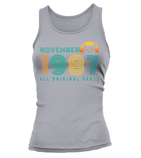Born In November 1987 Cat Vintage Women's Tank Top