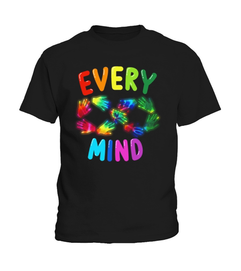 Colorful Rainbow Neurodiversity Every Mind Infinit Kids T-Shirt