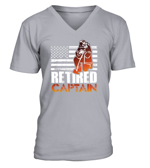 Retired American Firefighter Captain Retirement Men's V-Neck T-shirt