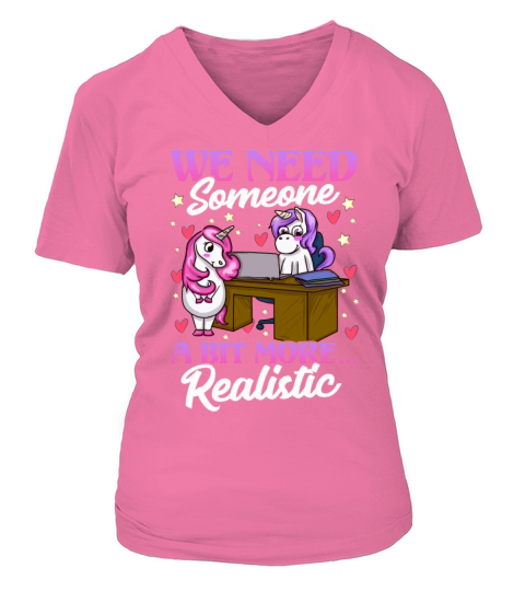 Unicorn Office Worker Job Interview Business Girl Women's V-Neck T-shirt