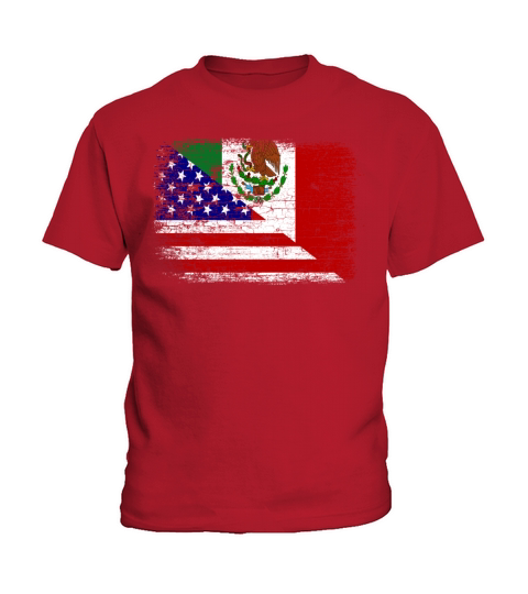 Vintage Mexican American Flag Kids T-Shirt