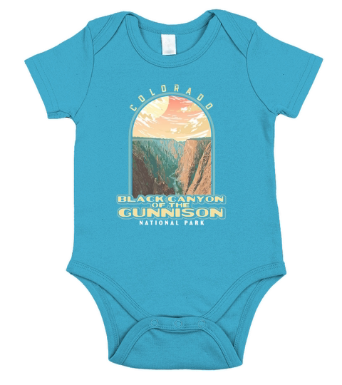 Black Canyon of the Gunnison Colorado Vintage WPA Style Short Sleeve Baby One-Piece