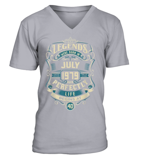 Retro Vintage July 1979 birthday Men's V-Neck T-shirt
