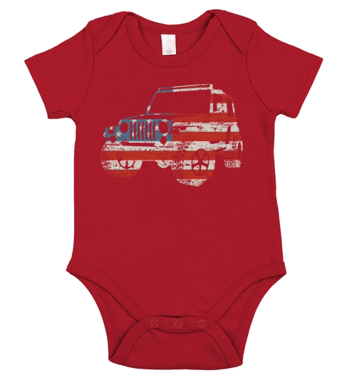 jeeping shirt in american flag design Short Sleeve Baby One-Piece