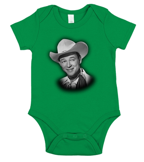 Vintage  Roy Rogers Portrait Mono Art Short Sleeve Baby One-Piece