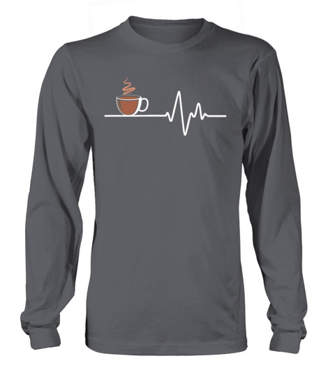 Coffee Heartbeat Lifeline Line of Life Men's Long Sleeve