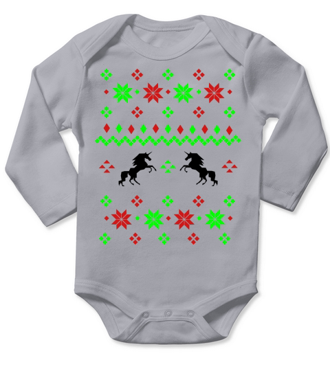 Ugly Christmas Sweater Unicorn Long Sleeve Baby One-Piece