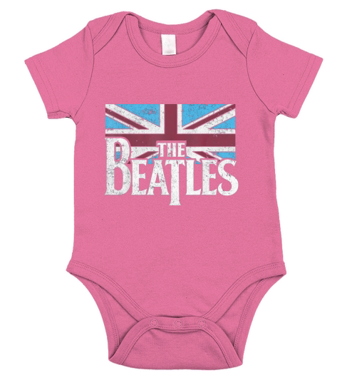 The Beatles British Flag Red,white, and Blue Short Sleeve Baby One-Piece